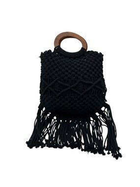 Danielle Nicole Black Crotchet Crossbody Bag